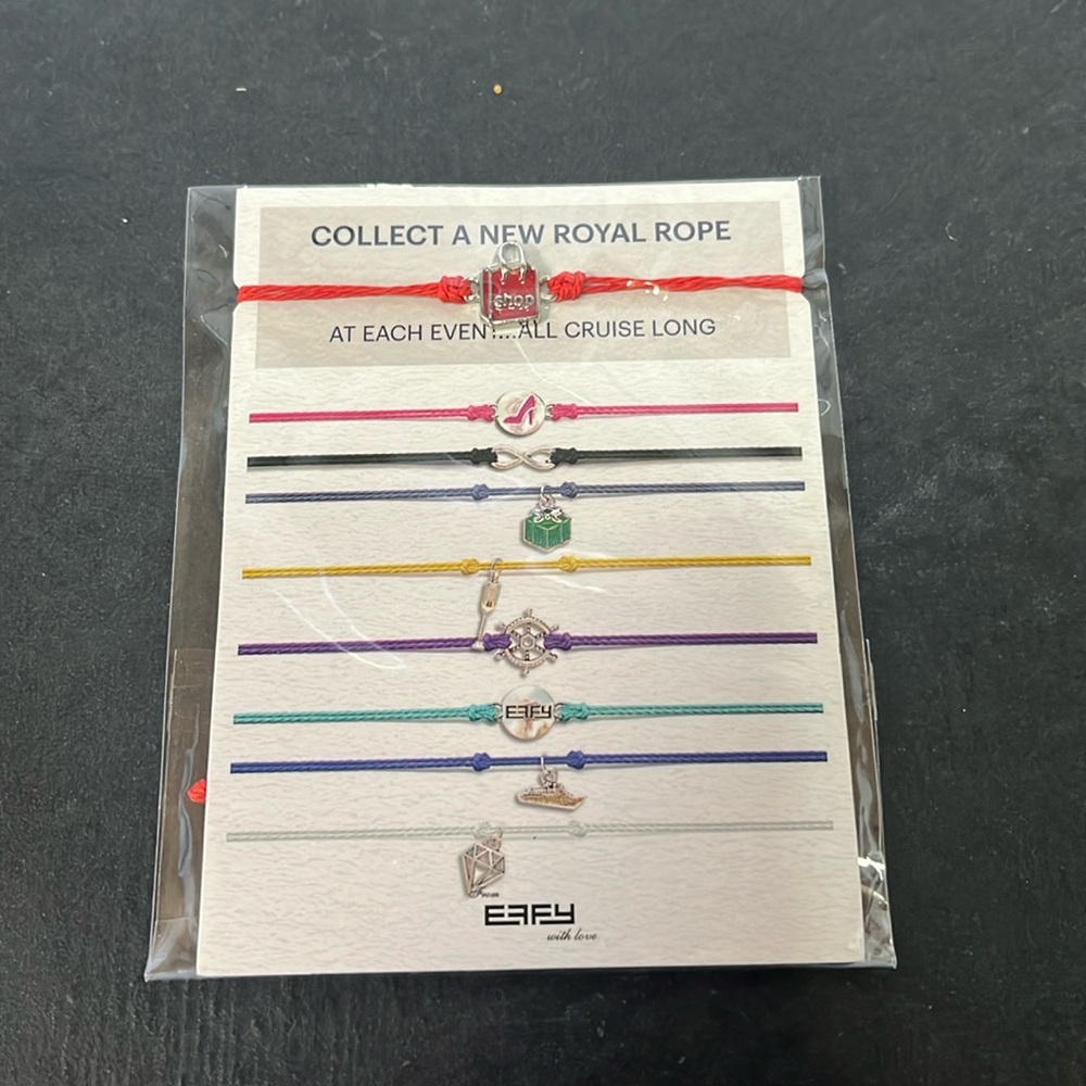Effy Jewelry royal Caribbean shopping bag charm rope bracelets new in packaging